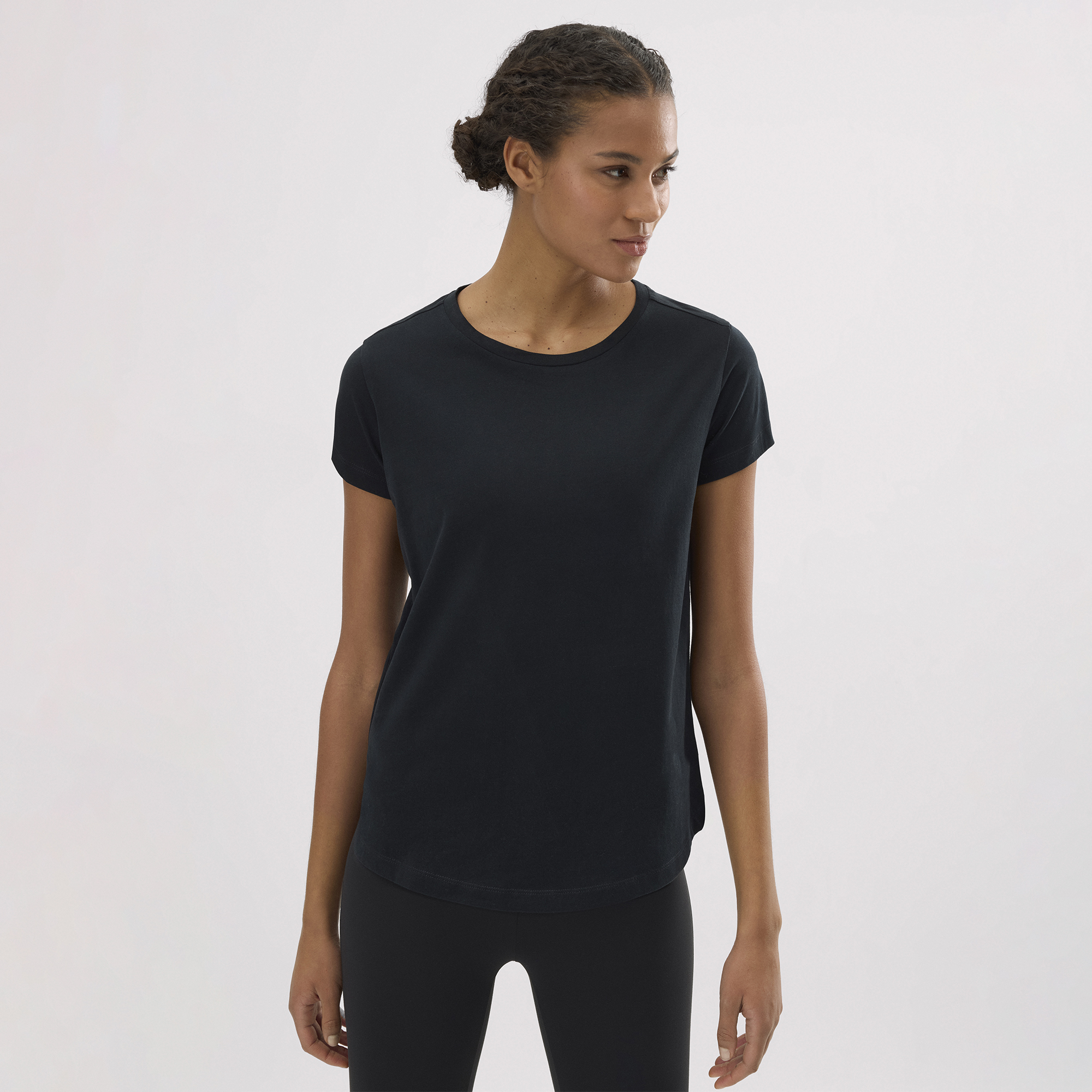Ysabel Mora - Camiseta algodón básica estilo deportivo negro