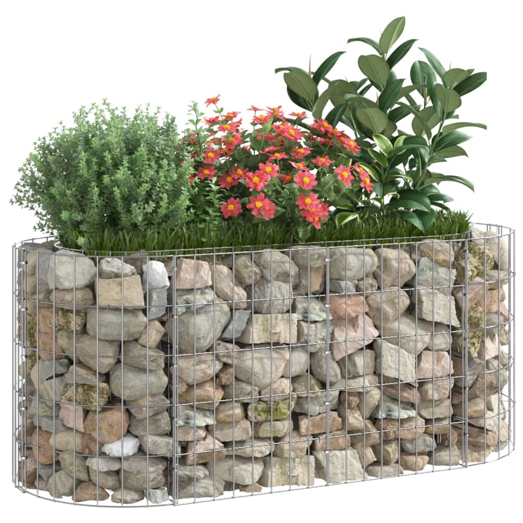 vidaXL Arriate de gaviones de hierro galvanizado Dimensiones 120 x 50 x 50 cm,  190 x 50 x 50 cm,  260 x 50 x 50 cm y mas