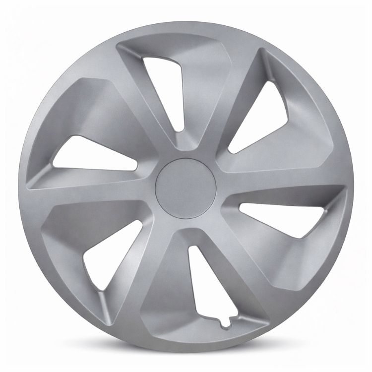 KRAWEHL - Juego de 4 Tapacubos - Modelo Roco - Cubre Llantas - Fácil de Instalar - Anillo de Sujección Ajustable - Resistente a los Golpes - Realizado en ABS - Color Plata
