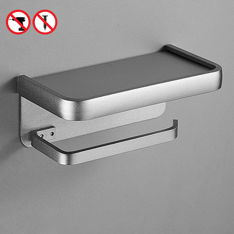 Soporte De Papel Toalla Multifuncional Para Baño En Acero Inoxidable Negro/Cromo/Gris/Blanco Almacenamiento Eficiente Para Hogar