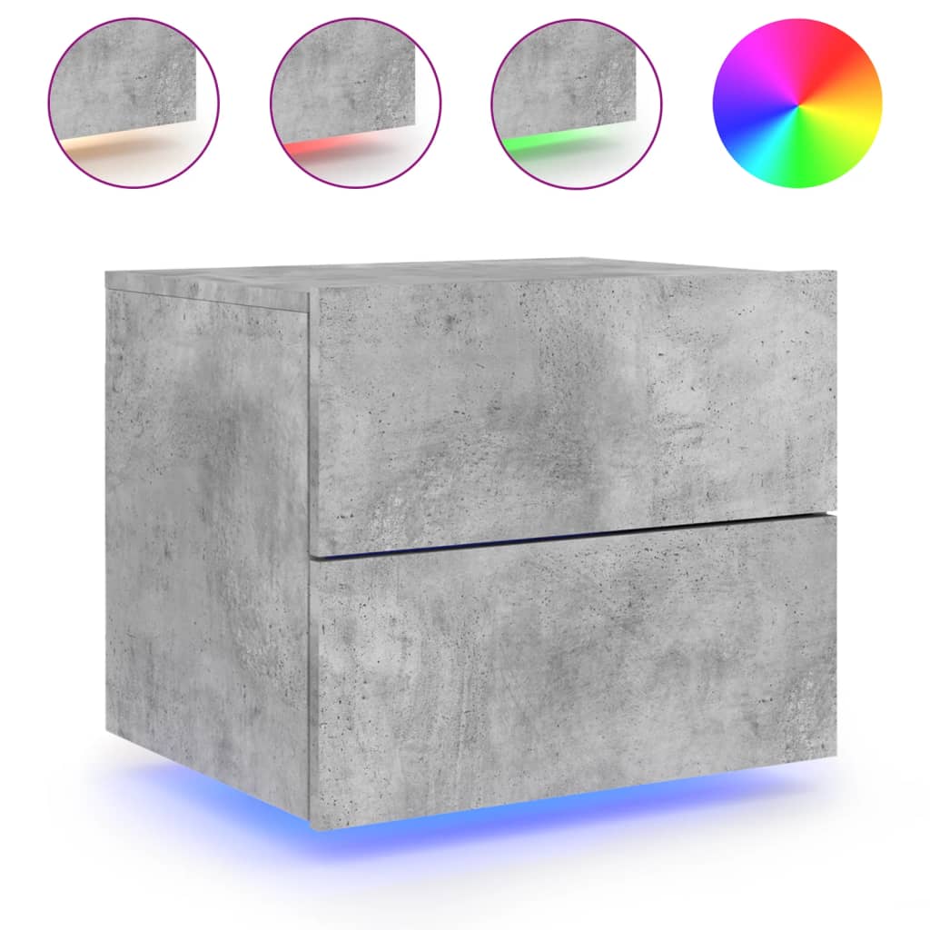 Vidaxl Mesita de Noche de Pared con Luces LED - Blanco