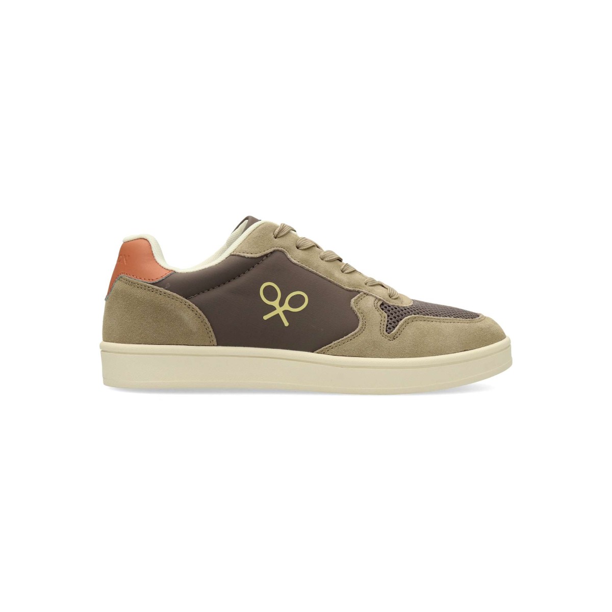 Silbon - Zapatillas sneakers vintage Bicolor para hombre, confeccionadas en piel serraje y textil transpirable, suela de goma gruesa y plantilla acolchada