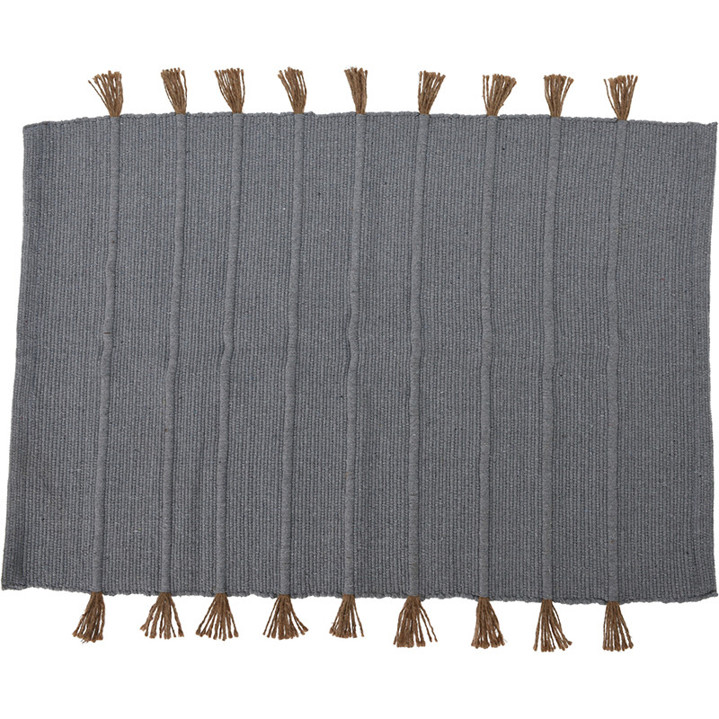 Conjunto de 3 alfombras de Yute en colores Negro, Lino y Gris - H&S: 90x60 cm, ideal para decoración del hogar