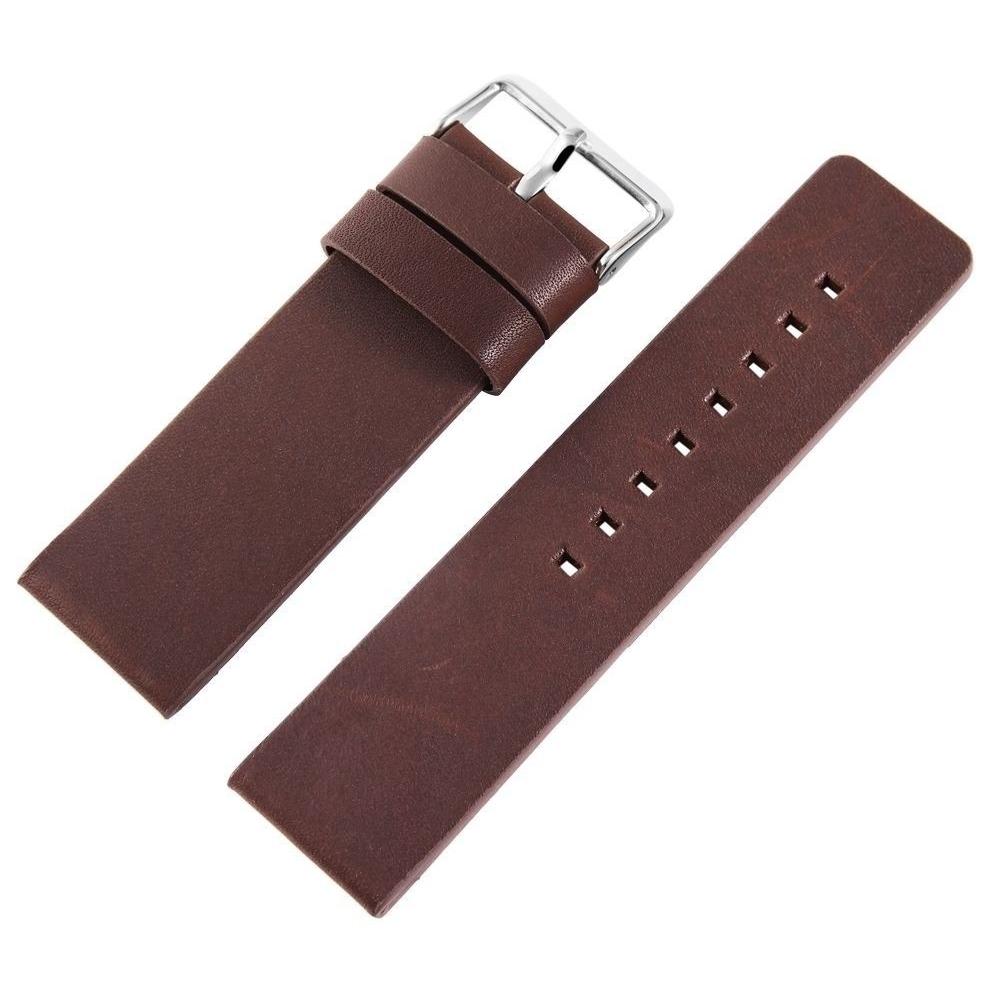 Bracelete para Reloj em Pele Genuína Castanho 26 mm