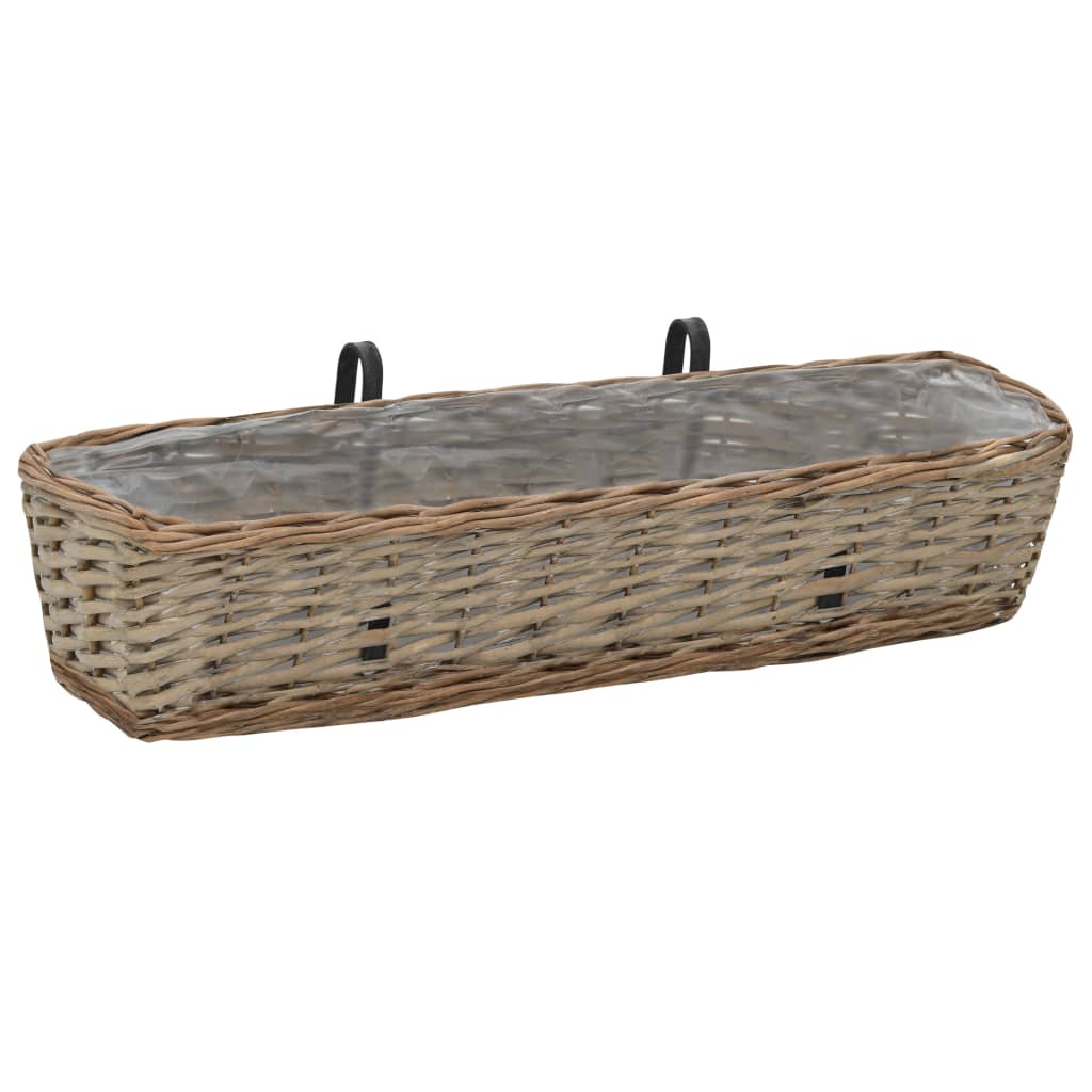 vidaXL Jardinera de balcón con forro PE 2 unidades Dimensiones 40 x 16 x 13 cm,  60 x 18 x 13 cm,  80 x 20 x 15 cm y mas
