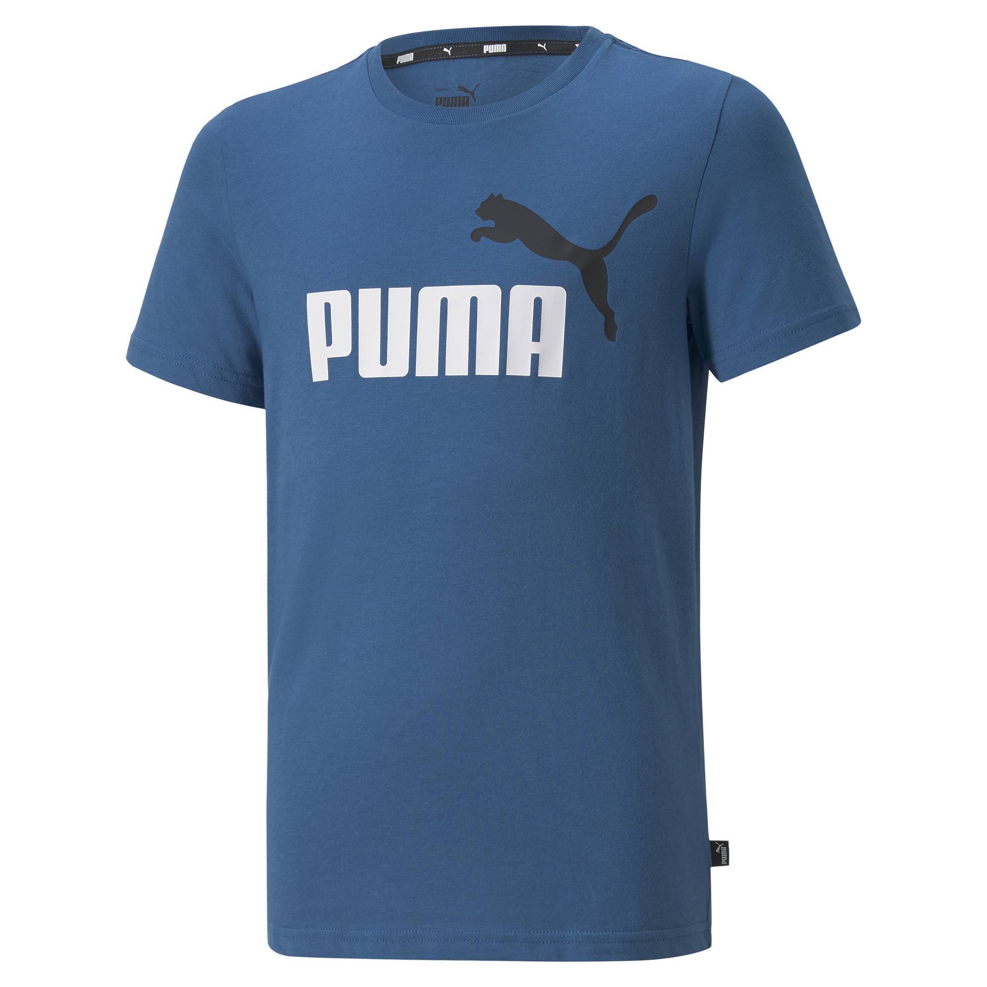 PUMA Camiseta de Niño - ESS+ 2 Col Logo Tee, Cuello redondo, Manga corta, lisa