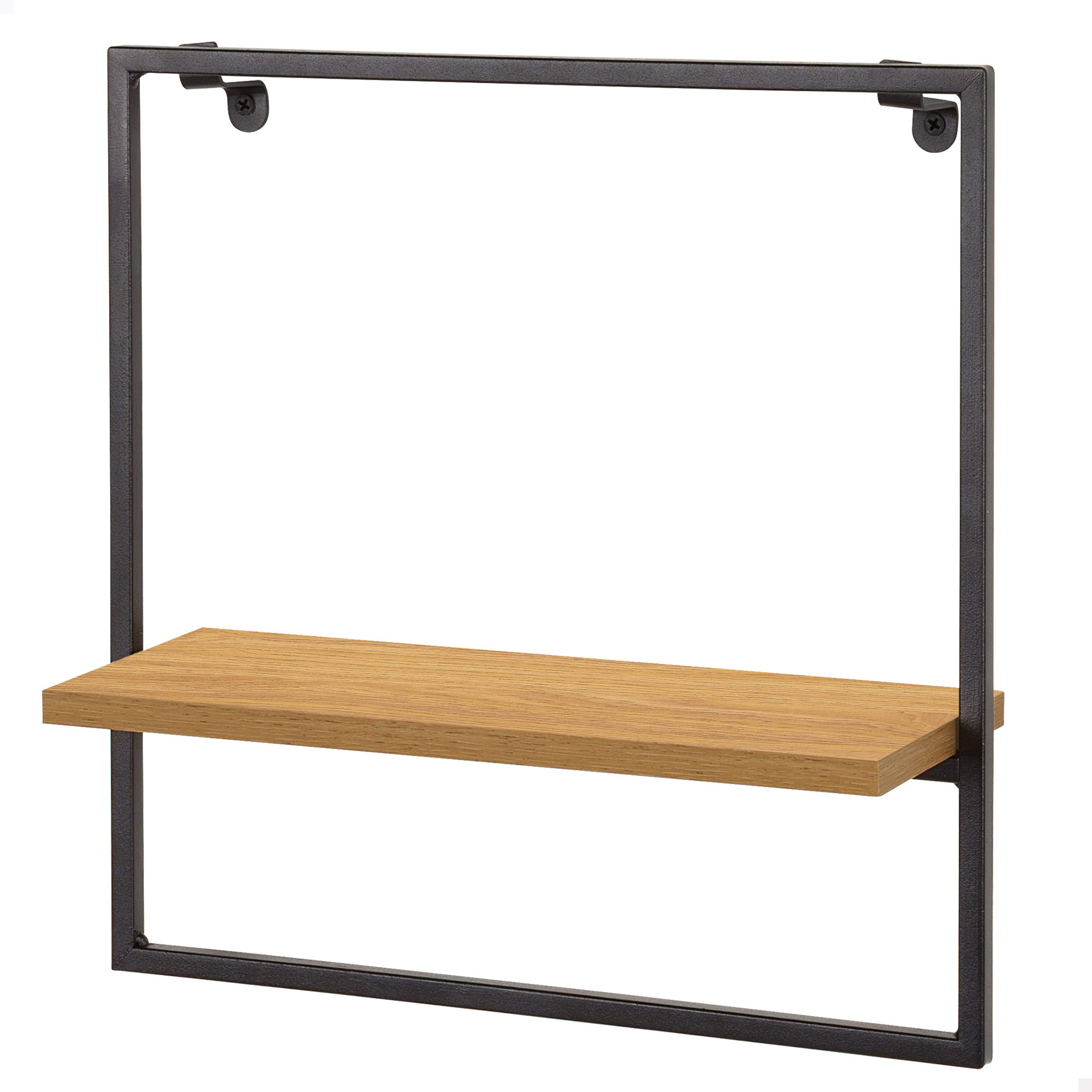 Max Home - Estantería de pared, rectangular, 35x12x35 cm, soporta hasta 3 kg, con balda, decorativa, estructura metálica negra, salón, entrada, cocina, dormitorio