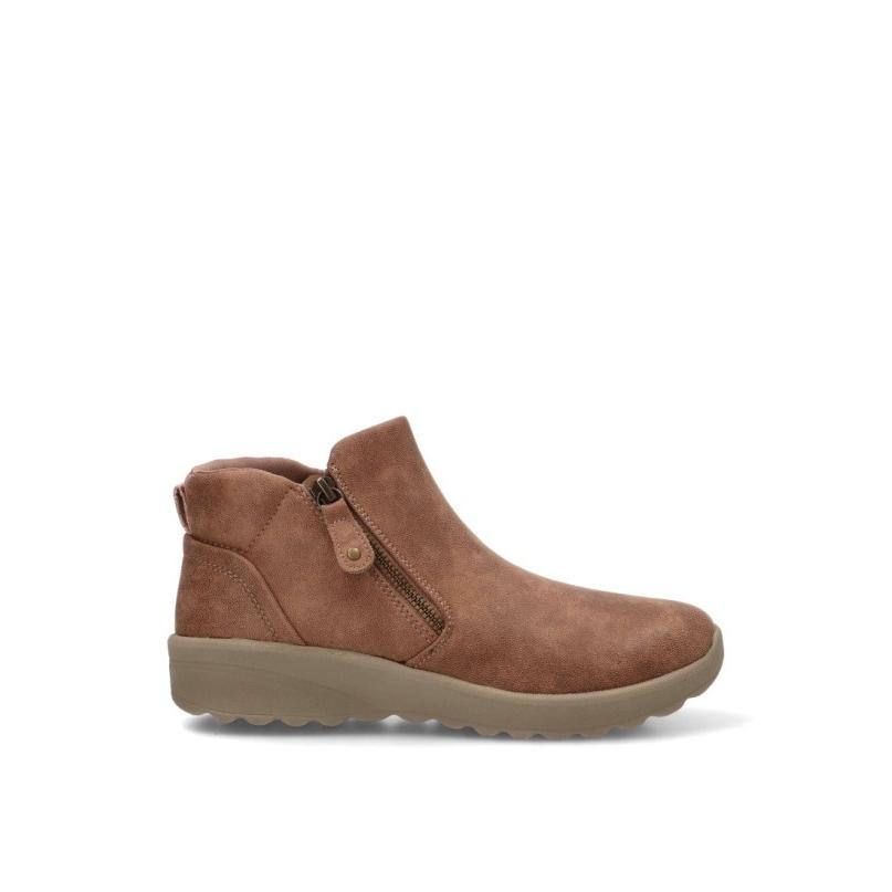 Botin Skechers - Mujer - Suela Plana - Modelo 158952 - Color Taupe