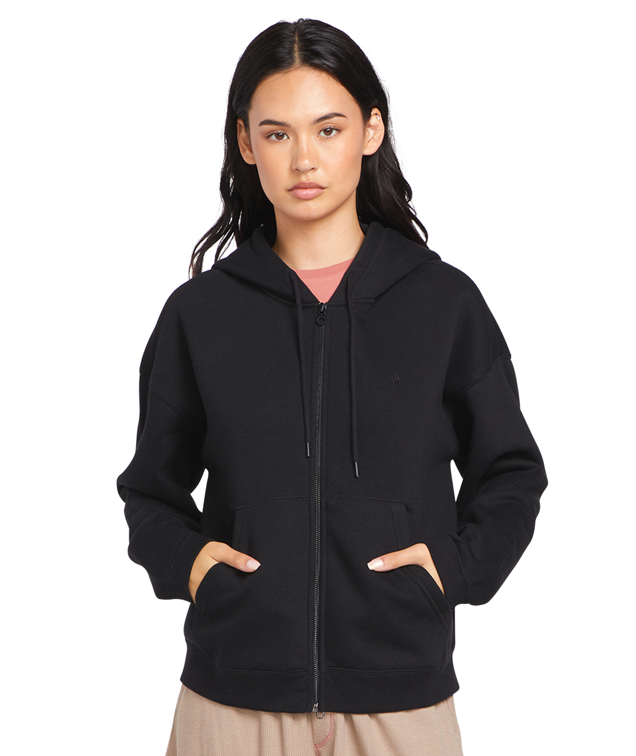 Sudadera con cremallera  Mujer Volcom Stone Heart Up Zip Fleece - Black