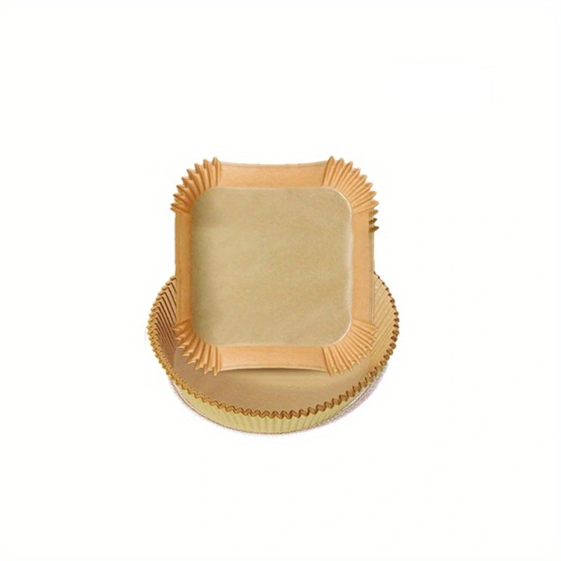 TK 50pcs/Set Papel De Horno Desechable Para Air Fryer Almohadillas De Madera Pulp Steamer Cheesecake Accesorios De Hornear Para Air Fryer