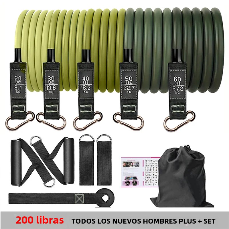 Conjunto De Bandas De Resistencia Para Ejercicios 5 Tubos Con Anclaje De Puerta Manijas Para Piernes Y Tobillos Y Barril De Fitness ZP