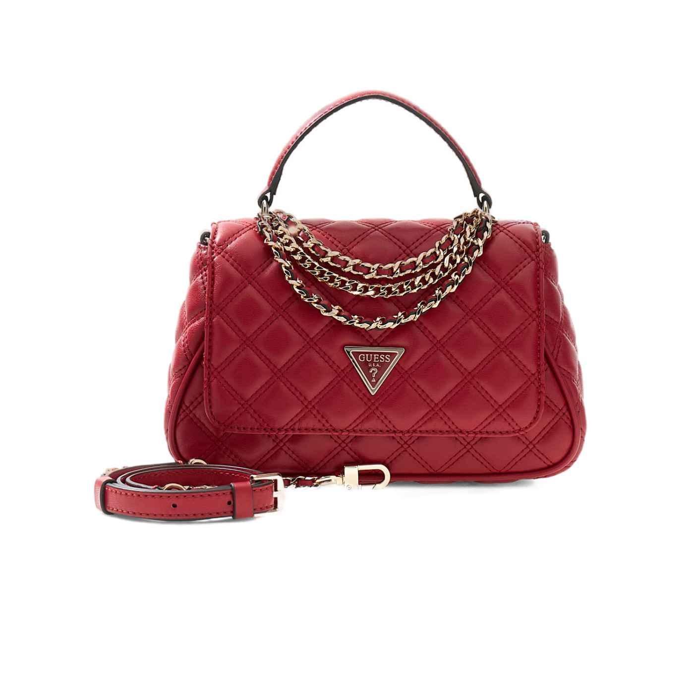 Bolso Guess Giully efecto piel acolchado rojo de mujer