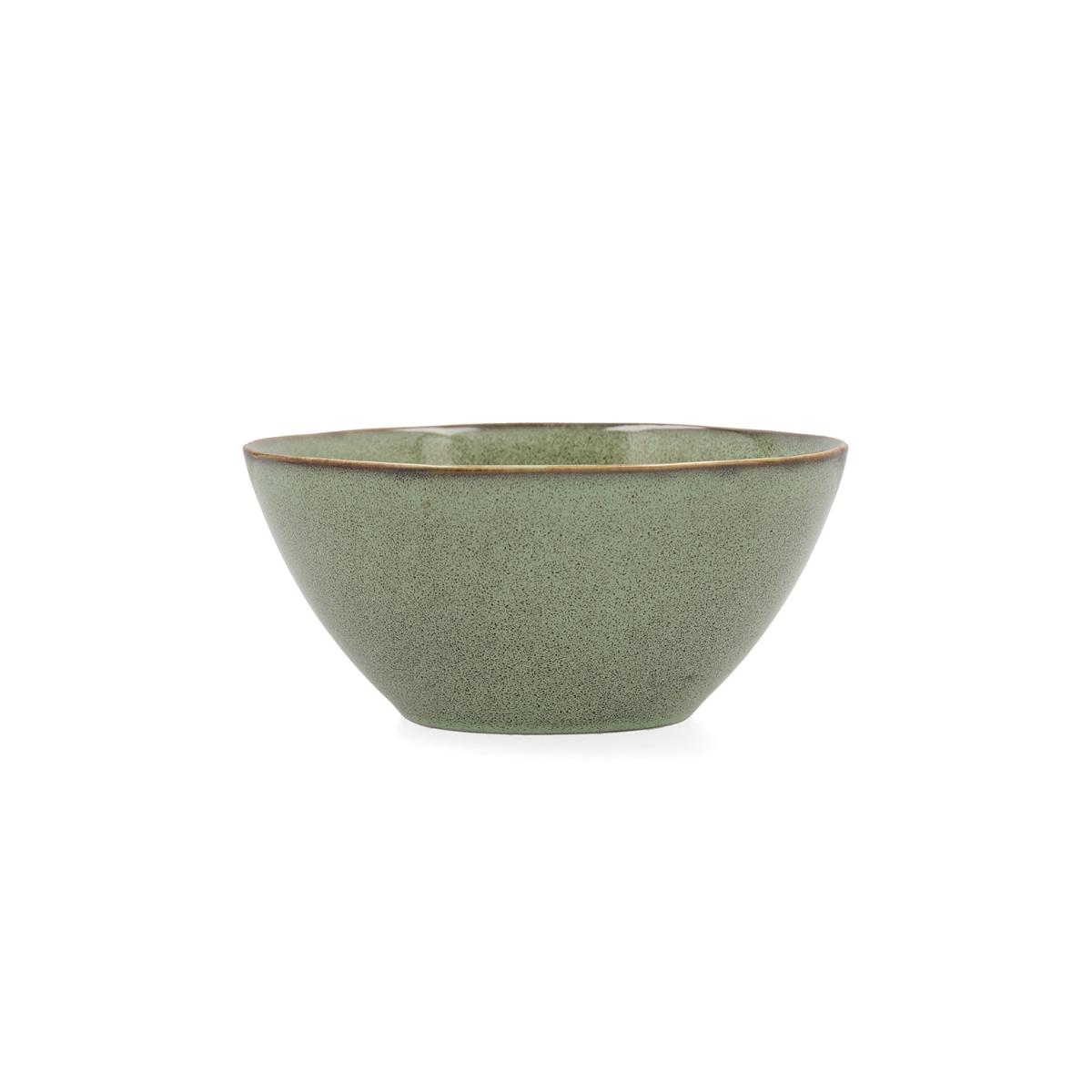 BIDASOA IKONIC Bol Cerámico 15,8x15x7CM Verde Brillo Relieves organicos Borde fino