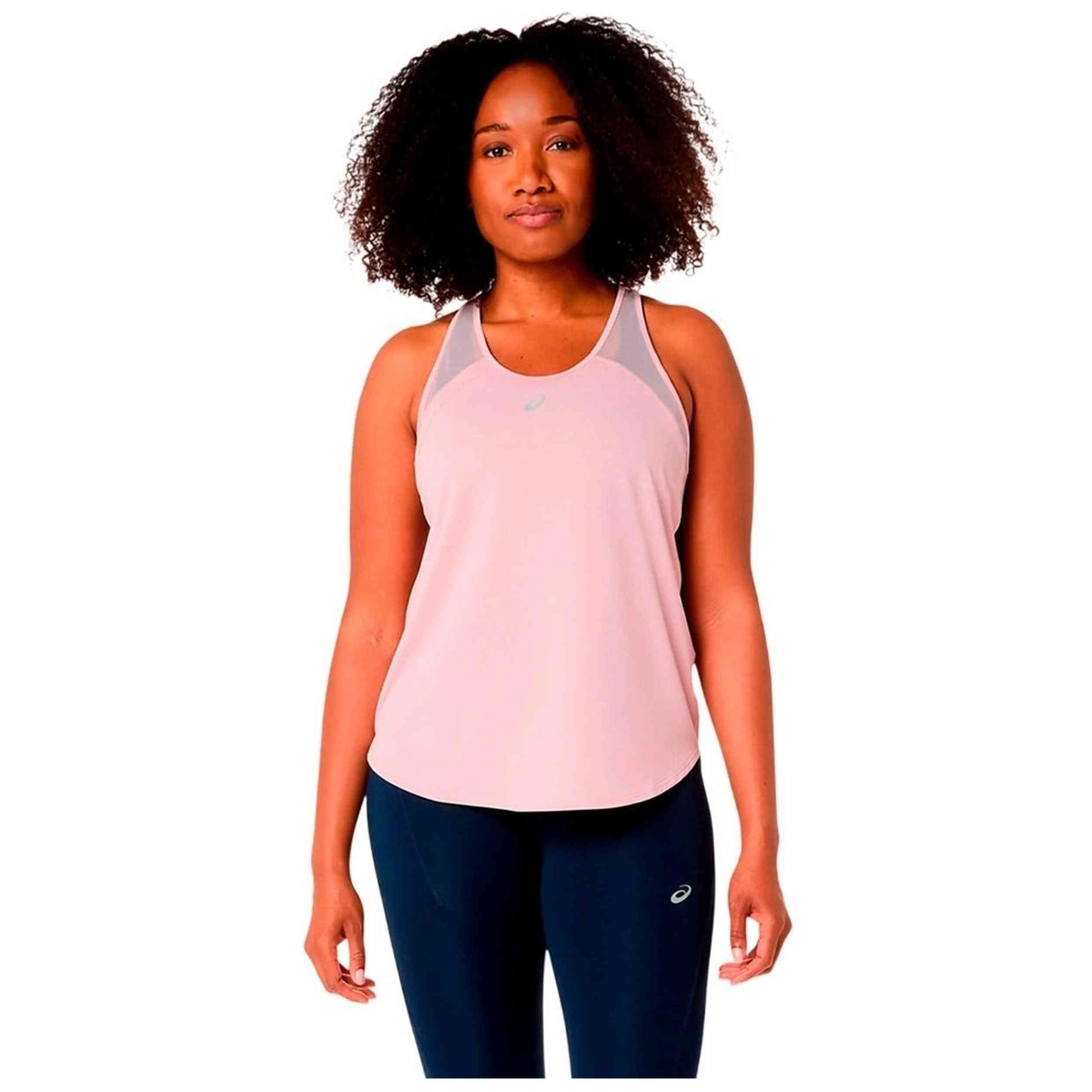 Camiseta De Manga Corta Asics modelo Camiseta ASICS Road sin mangas blanco rosáceo mujer para Mujer en color Rosa
