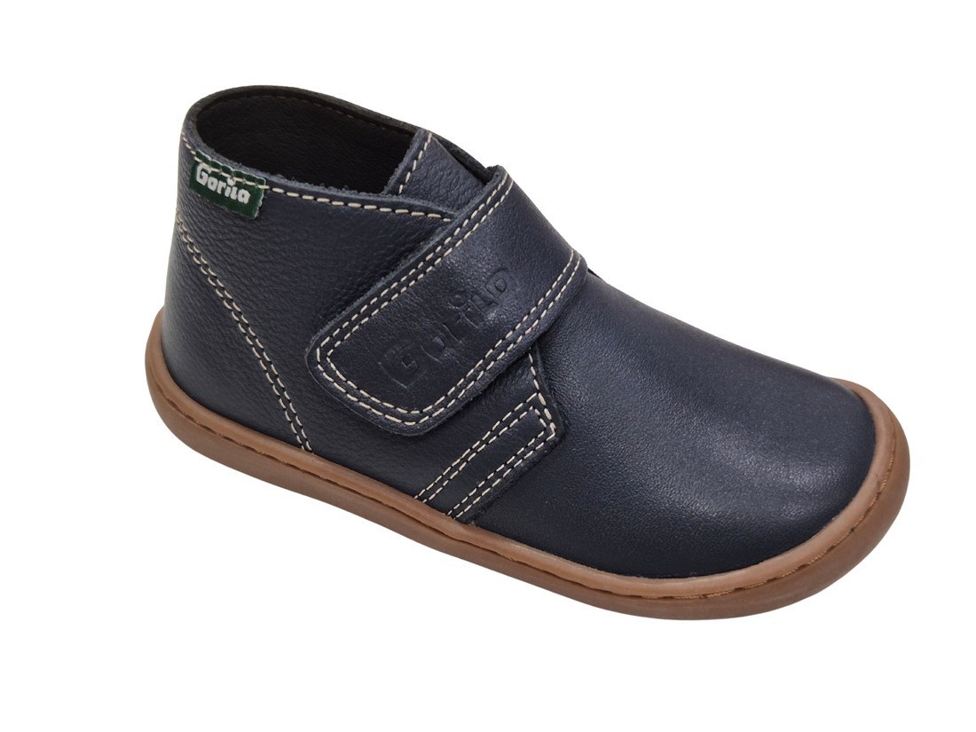 Gorila - Botas barefoot de piel para niños y niñas color navy modelo 75955 diseño ergonómico suela flexible