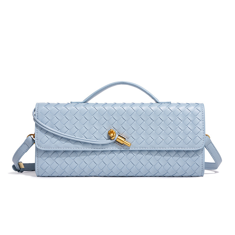 Bolsos de mano tejidos para mujer, bolso cruzado de hombro de piel sintética para noche, bolso bandolera de mano para formal, boda, fiesta