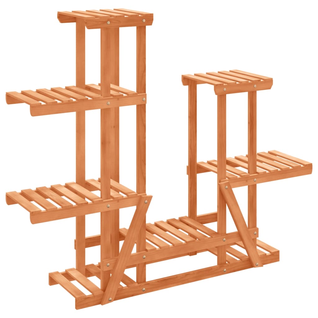 vidaXL Soporte para flores madera maciza abeto 95x25x96 cm Color Marrón, Marrón claro, y mas