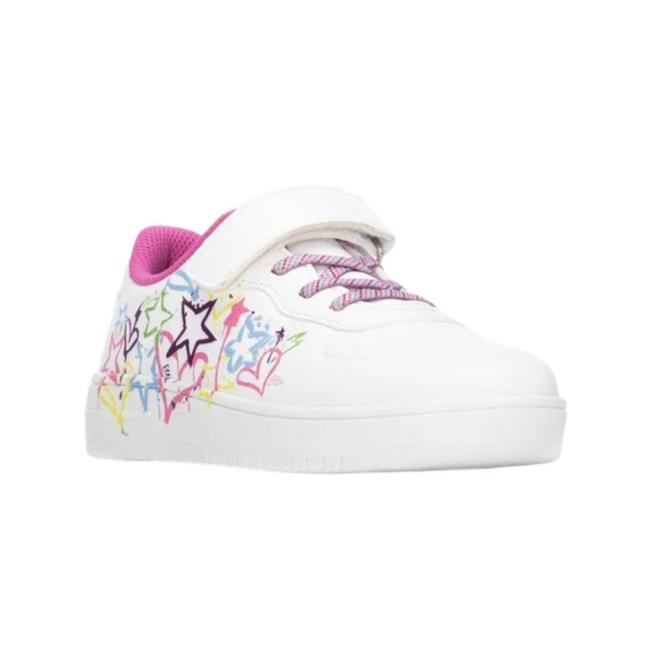 Zapatilla Niña Xti Kids 154050 Blanca: Estilo Grafiti, Cierre Adherente, Suela Antideslizante, Vegana y Confortable