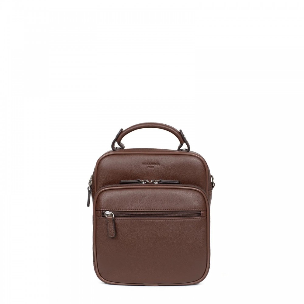 Bolso Baisenville 461832, Marca Hexagona, Color Marrón Oscuro, 20 x 23 x 6,5 cm, Para Hombre