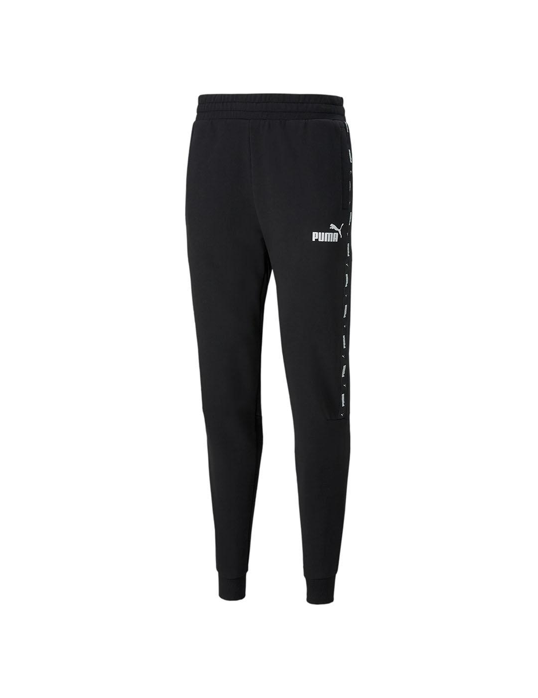 Pantalón Puma Essentials Tape para Hombre Negro con Cintura Elástica