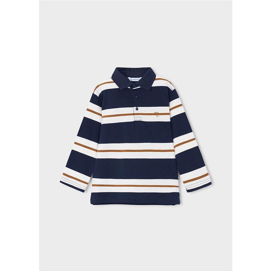 Mayoral - Camiseta polo rayada de manga larga para niños, prenda básica de estilo clásico perfecta para combinar en cualquier ocasión escolar