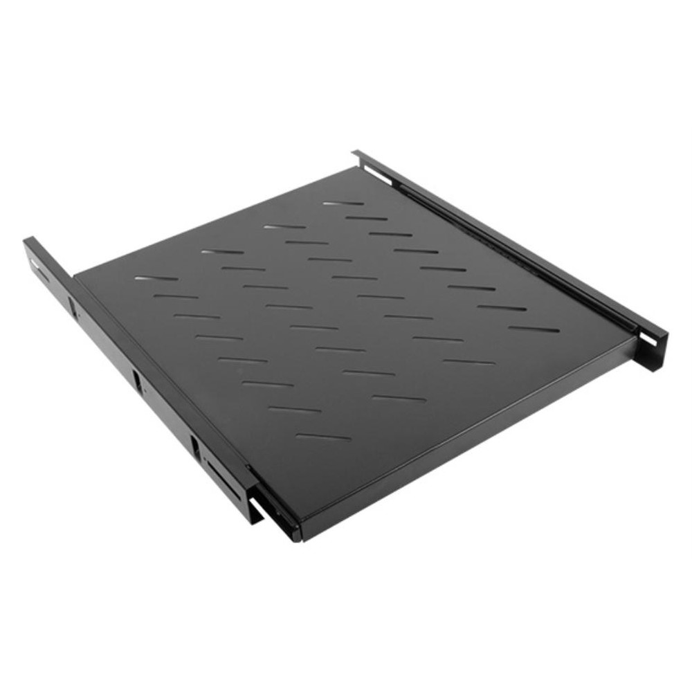 Lanberg - Estantería ajustable para rack AK-1007-B 19\" (48,3 cm), capacidad 60 kg, profundidad 550 mm, color negro, ideal para infraestructura NAS y centros de datos profesionales