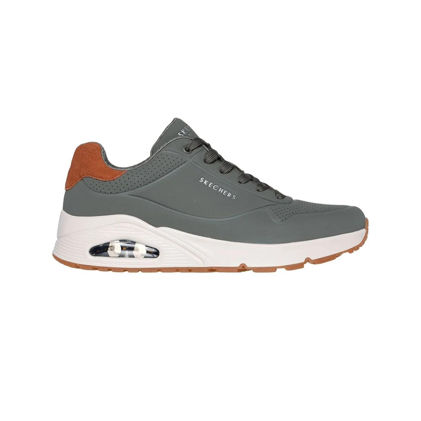 Zapatillas skechers uno suited on air verde de hombre.