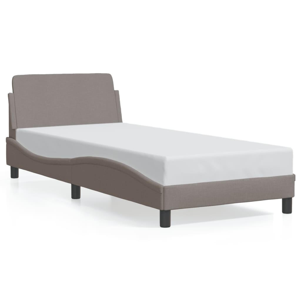 vidaXL Estructura de cama con cabecero Dover tela taupe 90x200cm