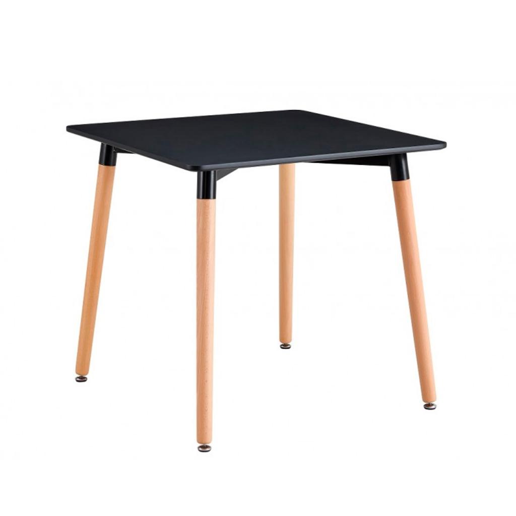 ORION91® - Unidad - Mesa de cocina cuadrada con tablero de MDF y patas de madera de haya, 100 x 100 cm, 4 personas, estilo nórdico, tacos antideslizantes, comedor, oficina - spaziOrion91