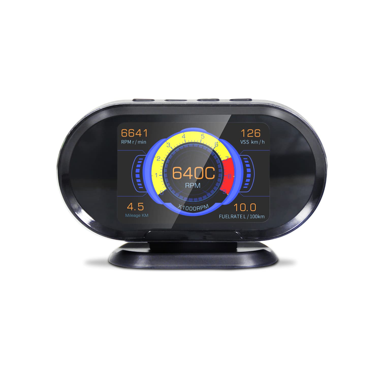 Pantalla de visualización frontal, ordenador de a bordo, velocidad del motor, temperatura del refrigerante, consumo de combustible, velocímetro digital, kilometraje, exceso de velocidad, voltaje, alarmas de códigos de avería