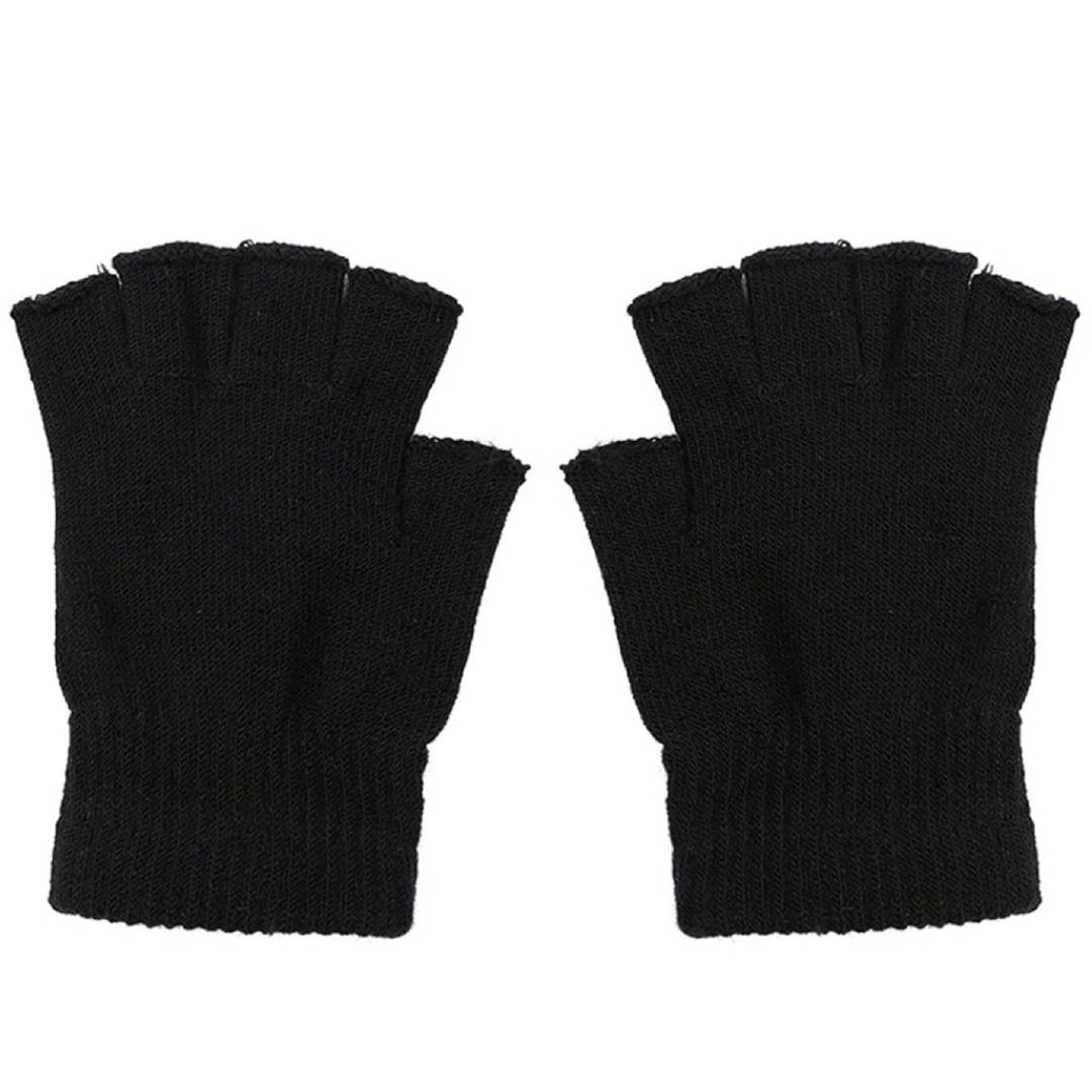 Pack pares de Guantes negros sin dedos de invierno para hombre y mujer, Talla única - Ideales para trabajar, ciclismo, deporte, senderismo y montaña (12 a 36 uds) - Kebedo Moda