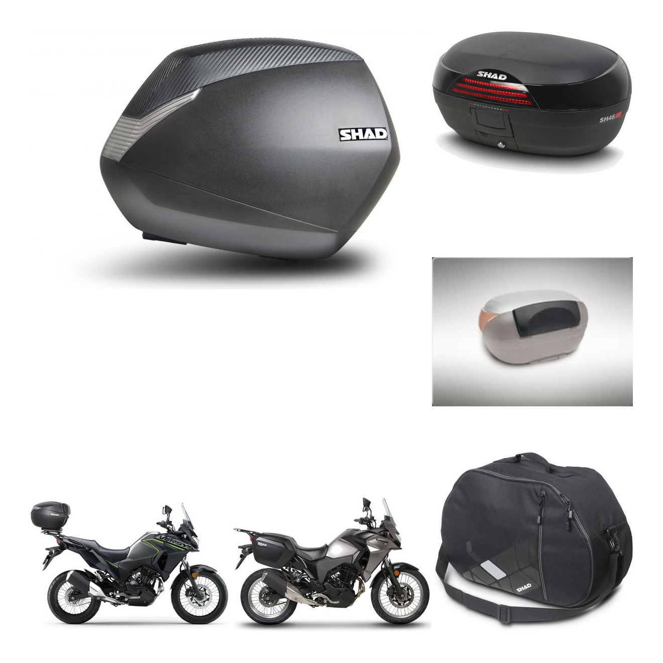 Baul Trasero + Maletas Laterales + Accesorios + Herraje 3P + Herraje Montaje Sh36 Sh 36 Sh46 Sh 46 New Model KIT-268228