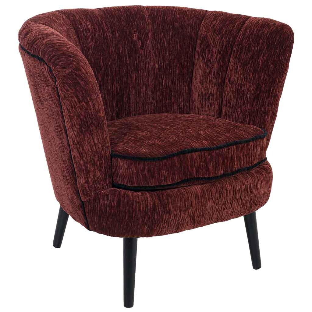 Wonderlust Deco - Sillón de madera tapizado rojo 86x70x76h cm Rojo 86x70x76h cm