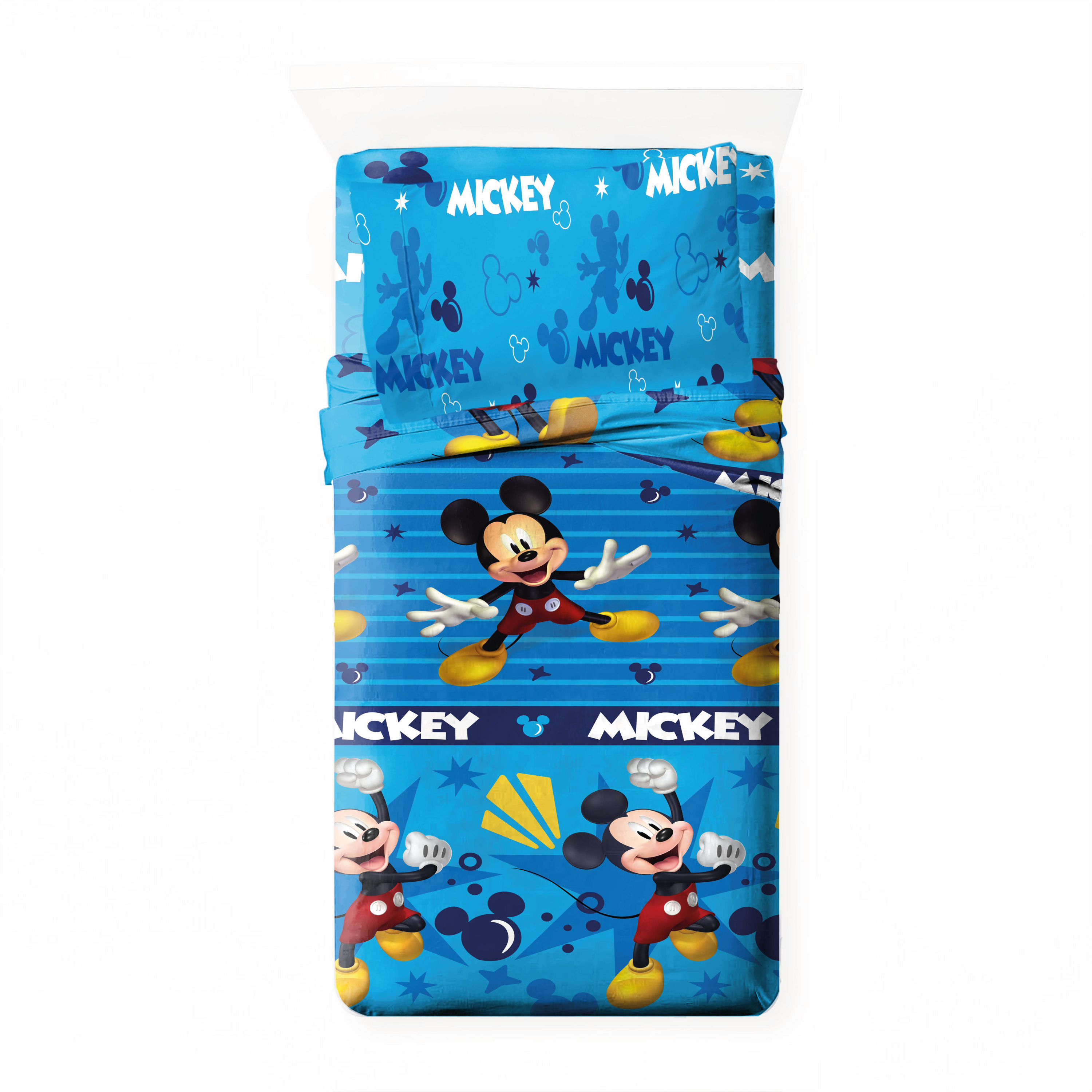 Disney - Juego de sábanas Verano Mickey 52% Algodón 48% Poliéster Licencia Oficial