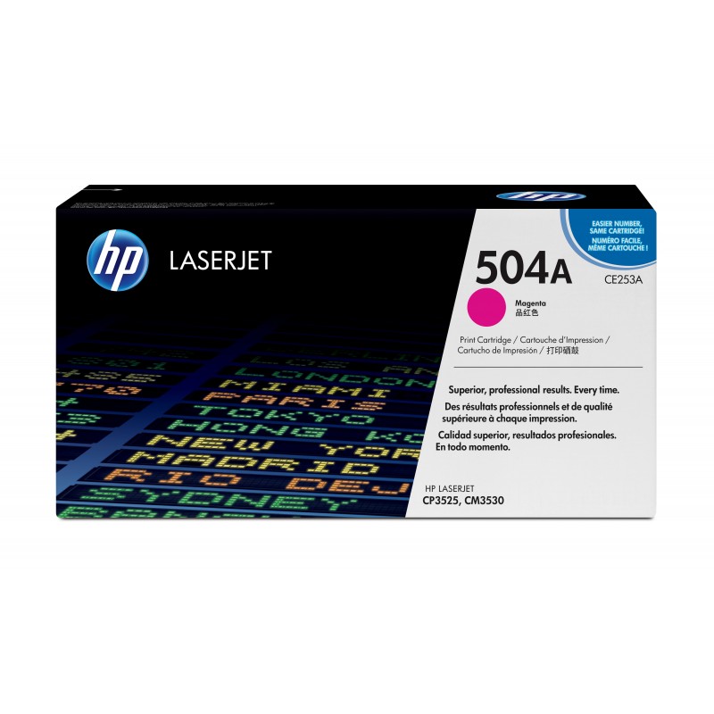 HP - Cartucho de tóner original LaserJet 504A magenta CE253A
