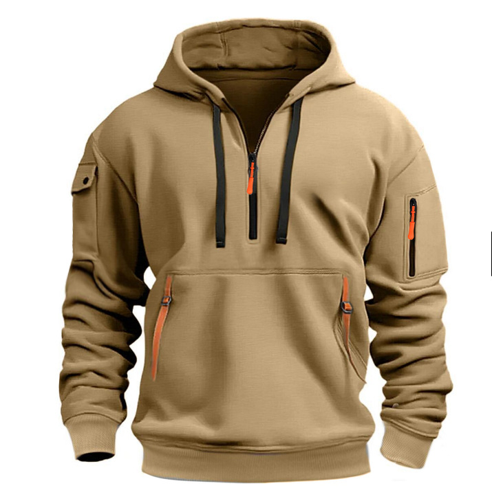 TK Sudadera con capucha de gran tamaño con costuras para hombre, de moda de otoño e invierno, a juego con colores