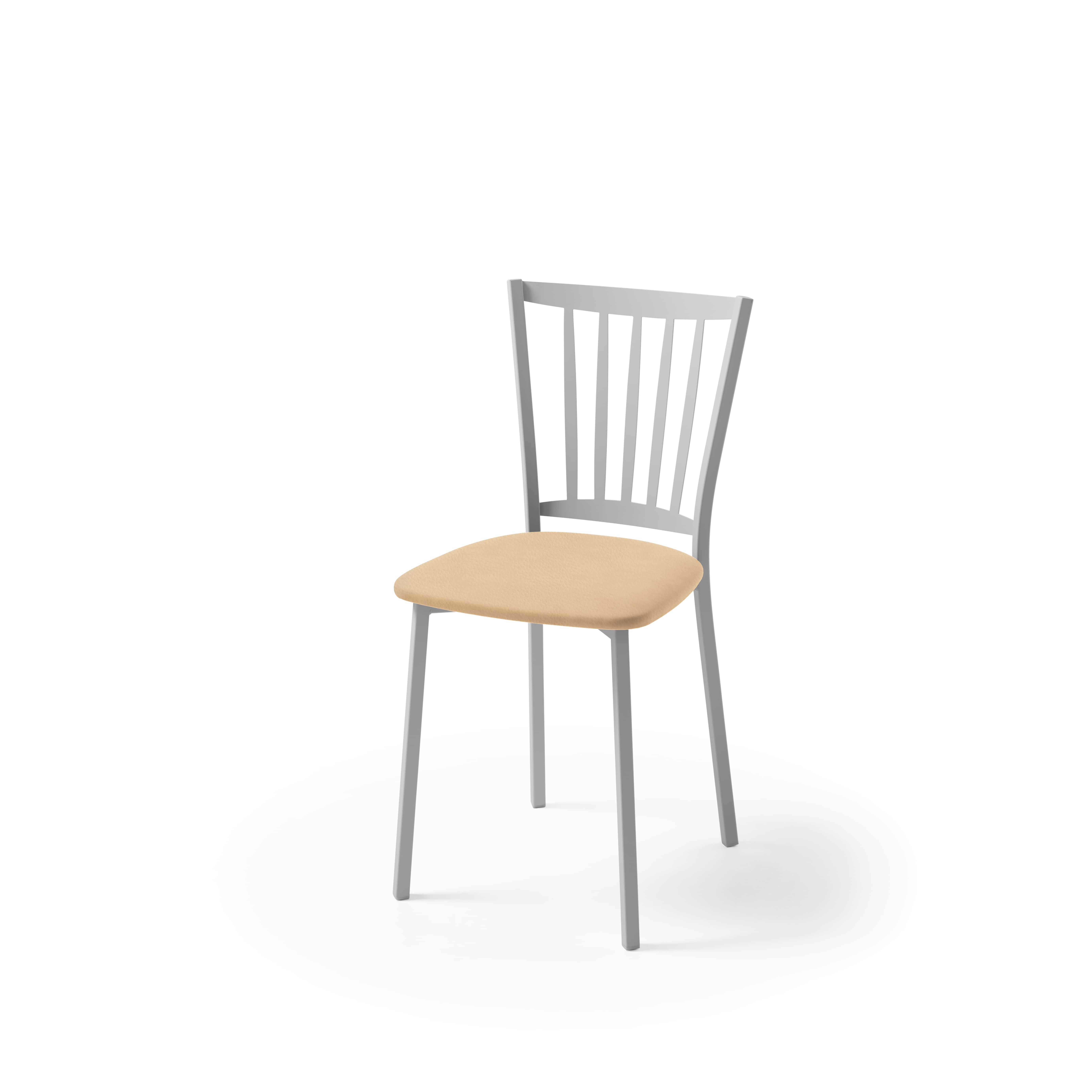V Velasco - Silla de Salón y Comedor PETRA con Armazón de Aluminio Epoxi Anti-Golpes - Asiento de Espuma Alta Densidad, Color Crema (Norma EN 12520)