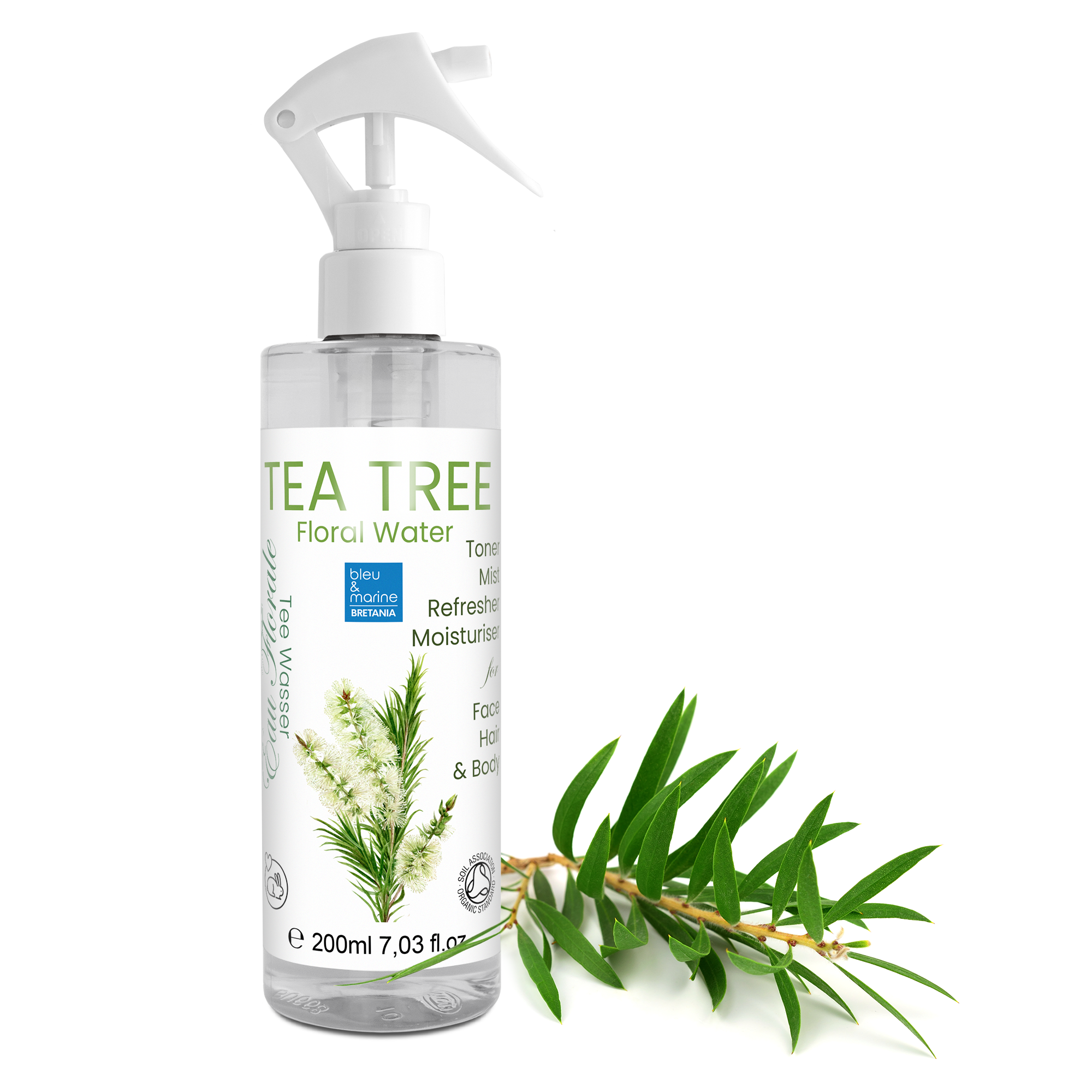 Agua Floral de Árbol de Té | Tónico Facial para Piel Grasa y con Tendencia a Imperfecciones | Cuidado Purificante | Bleu & Marine Bretania
