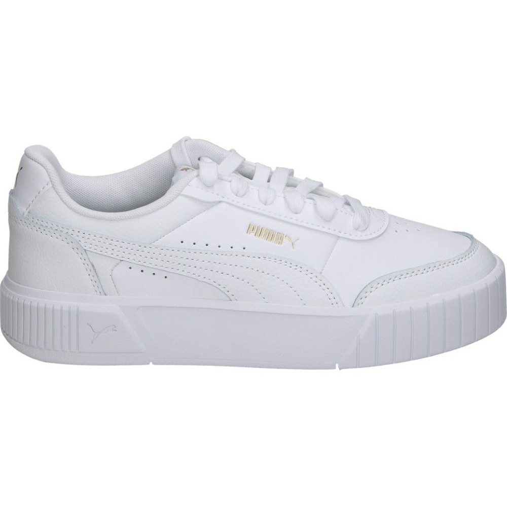 PUMA | Zapatilla con Plataforma Puma Carina Mia Jr para Mujer – Deportivas en Color Blanco – Sneakers con Cordones – Plataforma Media y Cómoda – Combinables – Modelo 403746-02