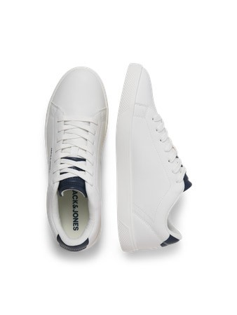 Jack & Jones - Zapatillas Bosley para hombre, cómodas y formales con cierre de cordones y suela de goma, color blanco