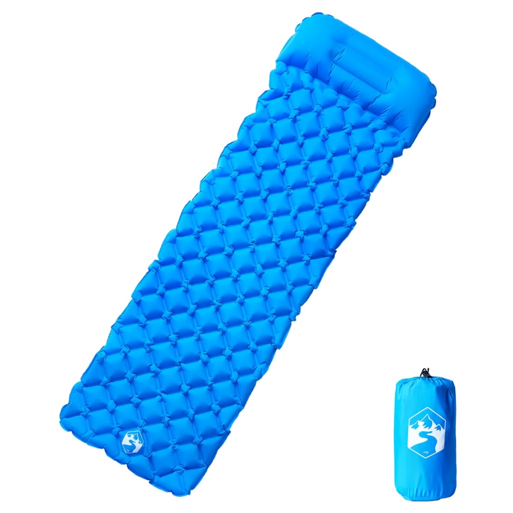 vidaXL Colchón de Camping Inflable con Almohada 1 Persona Colchoneta Color Azul,  Gris,  Azul marino y mas