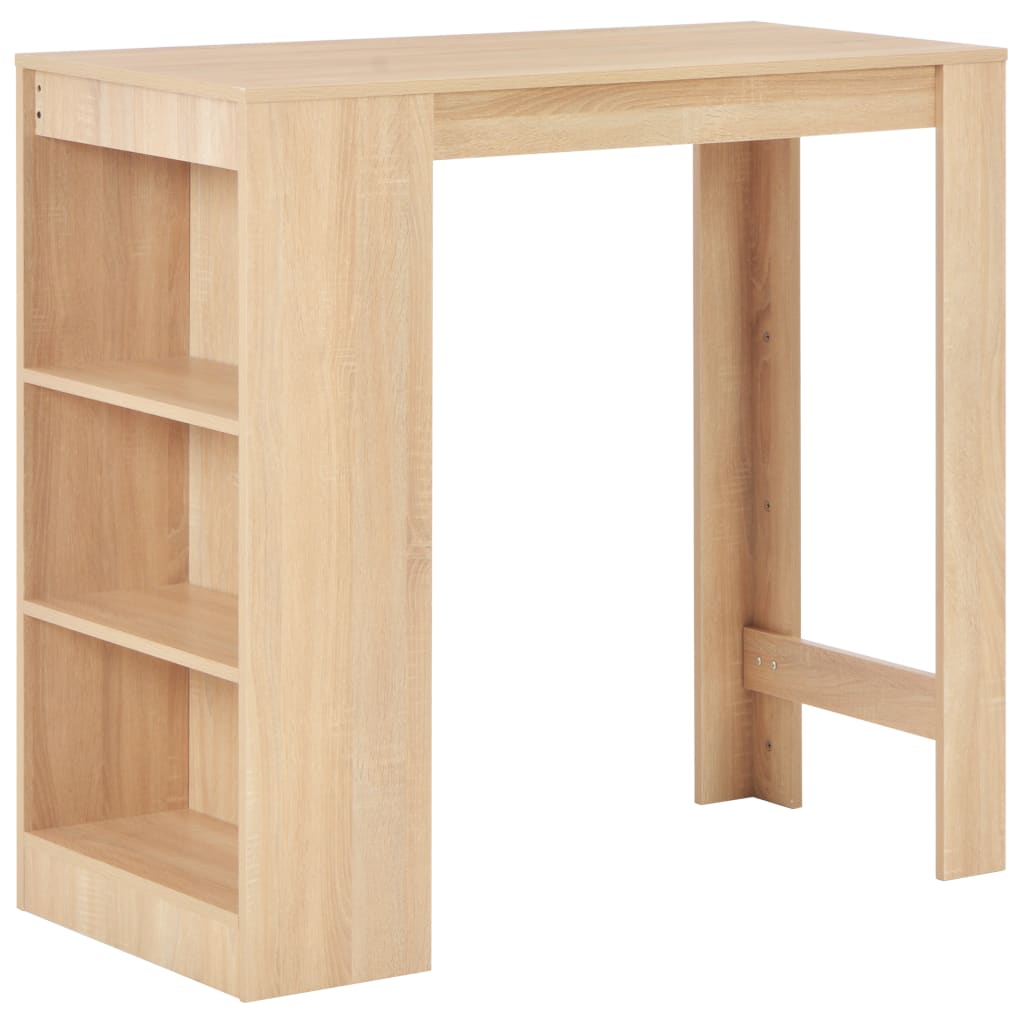 vidaXL Mesa alta de cocina con estantería 110x50x103 cm en color Blanco/Roble/Gris hormigón y más | estructura resistente ideal para salón dormitorio o estudio