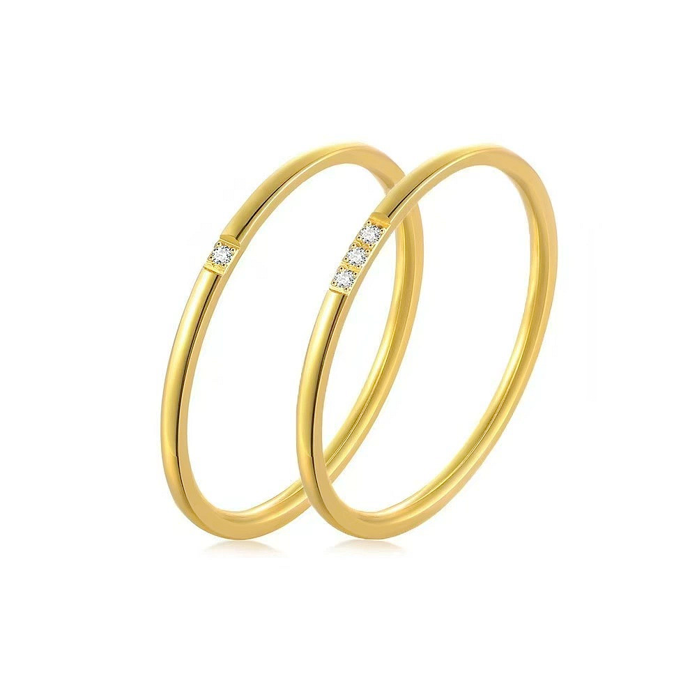 Juego de 2 anillos Sencillos para Mujer, anillos de moda,