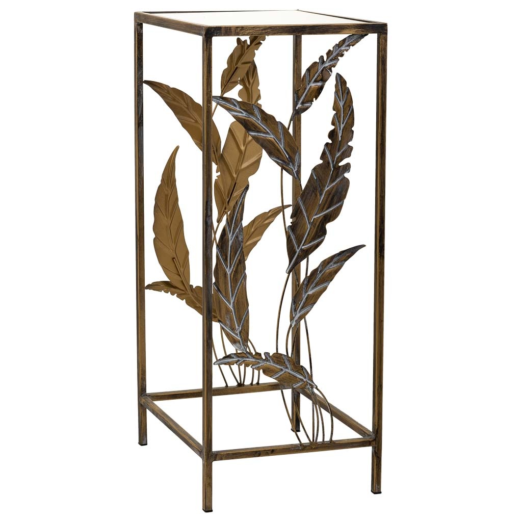 Wonderlust Deco - Mesa esquinera de metal dorada 28x28x69 Dorado 28x28x69h cm