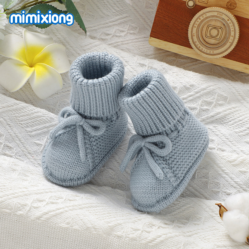 TK Zapatos de Bebe tejidos para recién nacido, Calzado para Niño y Niña, lazo a la moda, accesorios de ropa para Niño de 0 a 18M, BOTAS de Primera Cama Super suave