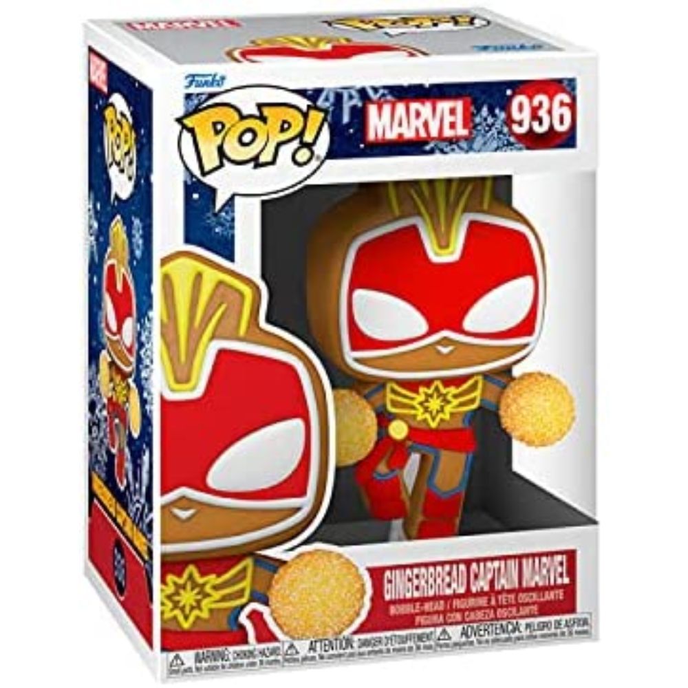 FUNKO POP Holiday Gingerbread Captain Marvel figura 9 cm original