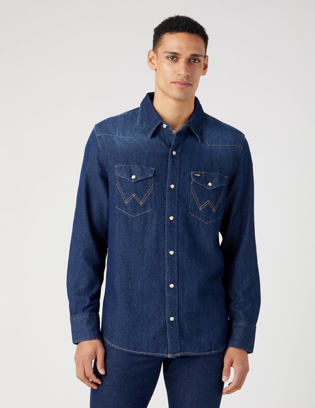 Camisa Vaquera Wrangler Dark Stone - Diseño Western 27 NW