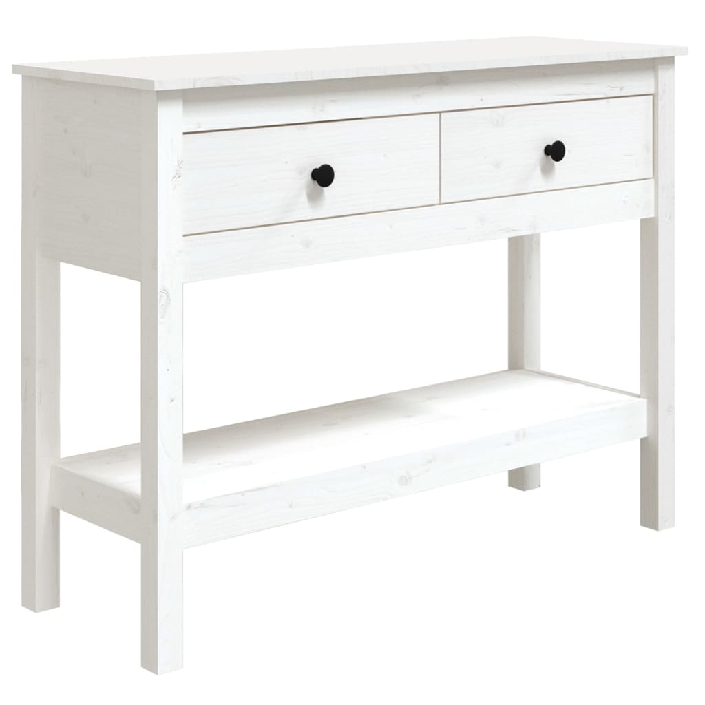 Vidaxl Mesa Consola Madera Maciza de Pino 100x35x75 Cm Natural Blanco Miel