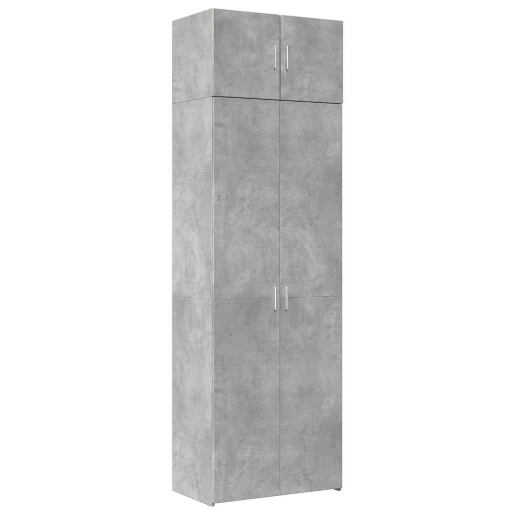 vidaXL Armario de madera de ingeniería gris hormigón 70x42,5x225 cm