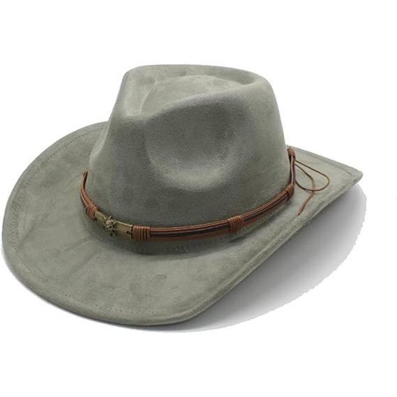 Sombrero de vaquero para mujeres y hombres, sombrero de ante occidental, sombrero de Panamá, sombrero de vaquero y vaquera, sombrero de fieltro de ala ancha para mujeres y hombres, sombreros